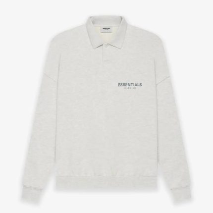 Fear of God ESSENTIALS Long Sleeve Gray Polo Sweatshirt