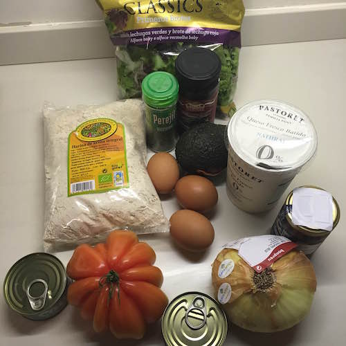 01. Ingredientes para las tartaletas con crema de aguacate en blog de fitness y recetas fitness