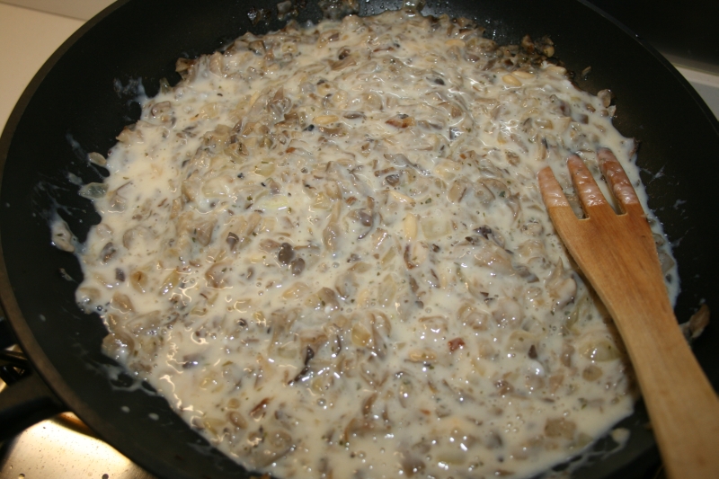 08.Crema de setas para la receta fitness del pastel de setas fitness