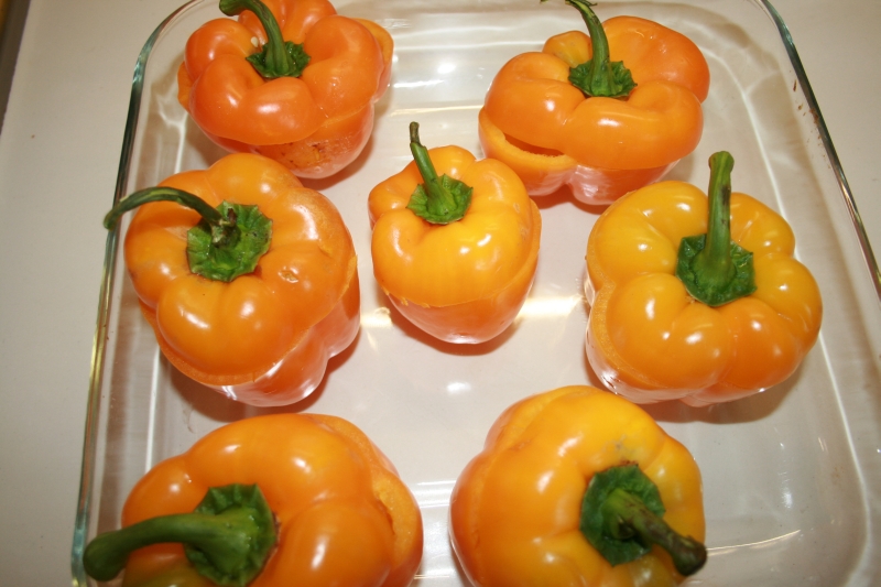 10. Colocar los pimientos rellenos