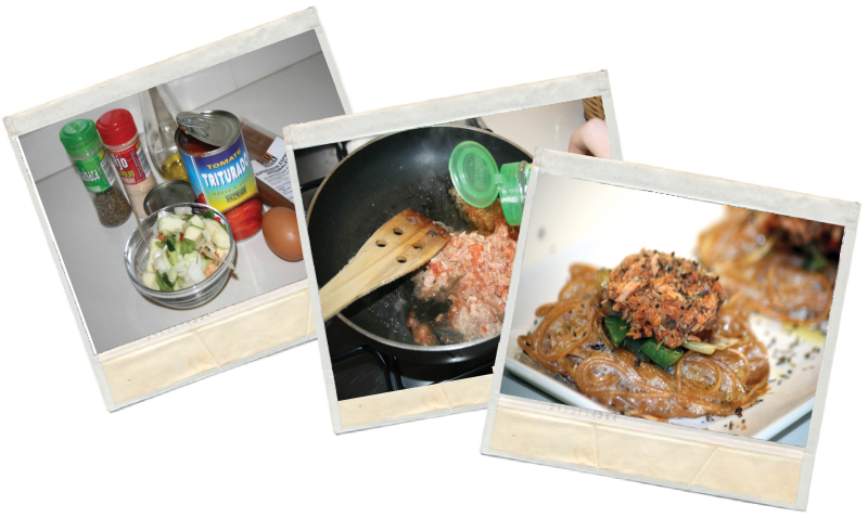 Receta fitness de nidos de pasta con verdura y atún